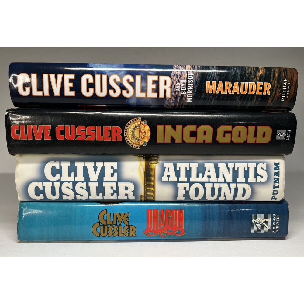 Lot of 4 CLIVE CUSSLER Hardcover Books from the #1 NY Times Author 3 Used 1 New